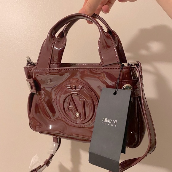 BRAND NEW burgundy Armani handbag ❤️ with tags - Picture 1 of 3